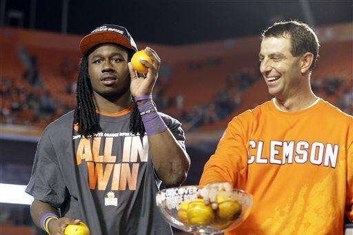Dabo Swinney hopes his new receivers can carry him to the heights that Sammy Watkins scaled in three years of college football.
