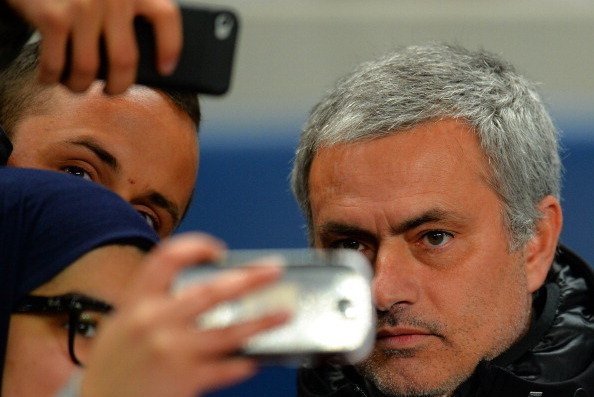 MANCHESTER, ENGLAND - FEBRUARY 03:  Jose Mourinho manager of Chelsea poses for a photograph with fans during the Barclays Premier League match between Manchester City and Chelsea at Etihad Stadium on February 3, 2014 in Manchester, England.  (Photo by Sha