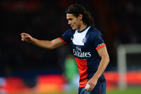 PARIS, FRANCE - JANUARY 31:  Edison Roberto Cavani of Paris Saint-Germain FC during the Ligue 1 match between Paris Saint-Germain FC and FC Girondins de Bordeaux at Parc des Princes on January 31, 2014 in Paris, France.  (Photo by Shaun Botterill/Getty Im