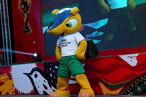 BANGKOK, THAILAND - DECEMBER 28: The mascot of the FIFA Brazil 2014 World Cup, Fuleco, poses during the FIFA World Cup trophy tour on December 28, 2013 in Bangkok, Thailand.  (Photo by Thananuwat Srirasant/Getty Images)
