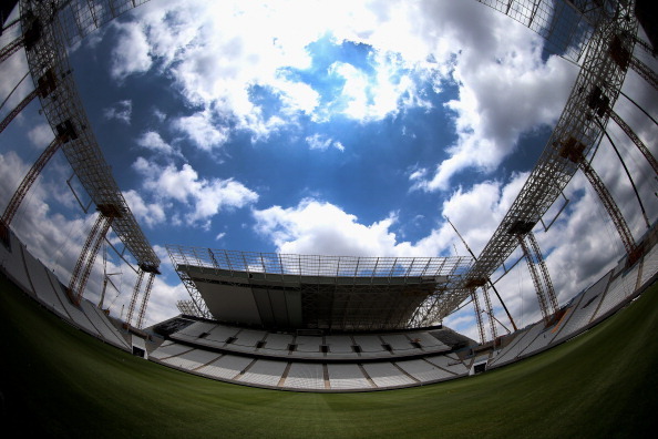 SAO PAULO, BRAZIL - DECEMBER 16:  Construction continues at the Arena de Sao Paulo venue for the FIFA 2014 World Cup Brazil on December 16, 2013 in Sao Paulo, Brazil.  (Photo by Friedemann Vogel/Getty Images)