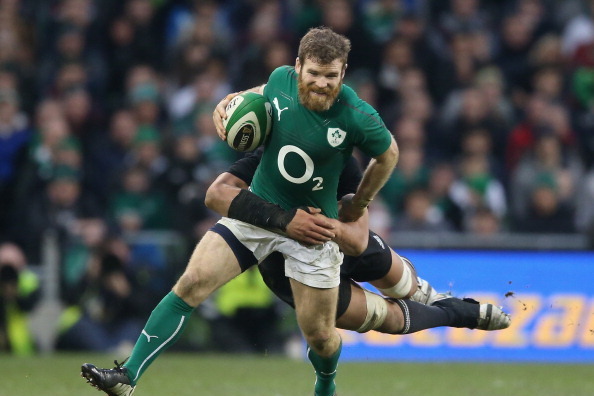 DUBLIN, IRELAND - NOVEMBER 24:  Gordon D'Arcy of Ireland is tackled by Steven Luatua  during the International match between Ireland and New Zealand All Blacks at the Aviva Stadium on November 24, 2013 in Dublin, Ireland.  (Photo by David Rogers/Getty Ima