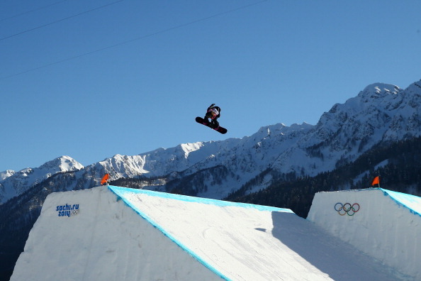 SOCHI, RUSSIA - FEBRUARY 06:  Anna Gasser of Austria competes in the Women's Slopestyle Qualification during the Sochi 2014 Winter Olympics at Rosa Khutor Extreme Park on February 6, 2014 in Sochi, Russia.  (Photo by Cameron Spencer/Getty Images)