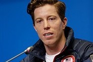 Feb 5, 2014; Krasnaya Polyana, RUSSIA; Shaun White speaks during the USA Snowboarding Halfpipe Press Conference at Gorki Media Center. Mandatory Credit: Andrew P. Scott-USA TODAY Sports