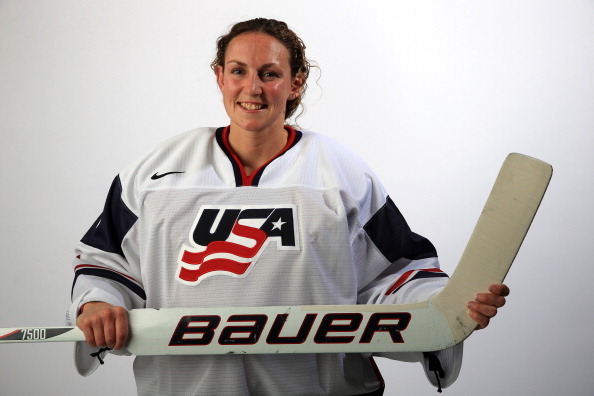 PARK CITY, UT - OCTOBER 02:  Ice Hockey player Jessie Vetter poses for a portrait during the USOC Media Summit ahead of the Sochi 2014 Winter Olympics on October 2, 2013 in Park City, Utah.  (Photo by Doug Pensinger/Getty Images)
