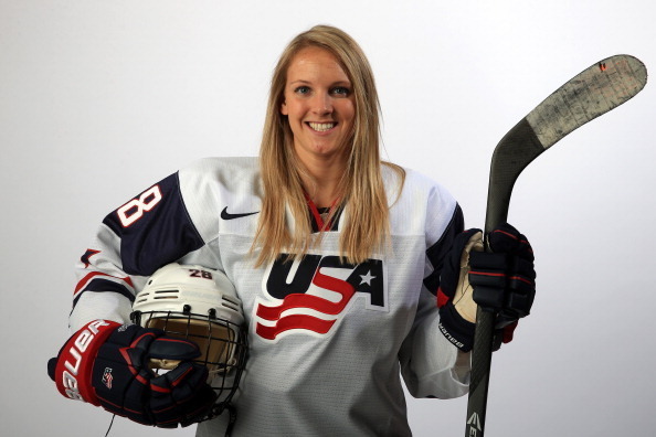 PARK CITY, UT - OCTOBER 02:  Ice Hockey player Amanda Kessel poses for a portrait during the USOC Media Summit ahead of the Sochi 2014 Winter Olympics on October 2, 2013 in Park City, Utah.  (Photo by Doug Pensinger/Getty Images)