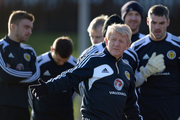 ABERDEEN, SCOTLAND - FEBRUARY 04:  Gordon Strachan takes his first training session as Scotland coach at the Aberdeen Sports village on February 4, 2013 in Aberdeen, Scotland. Gordan Strachan will have his first game in charge against Estonia in an intern