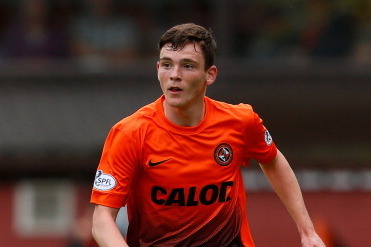 DUNDEE, SCOTLAND - AUGUST 10: Keith Robertson of Dundee United in action during the Scottish Premier League match between Dundee United and Inverness Caledonian Thistle at Tannadice Park on August 10, 2013 in Dundee, Scotland (Photo by Paul Thomas/Getty I