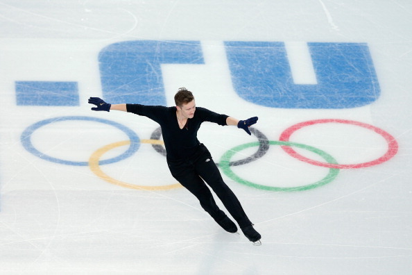 SOCHI, RUSSIA - FEBRUARY 05:  Figure skater Jeremy Abbott of the United States practices ahead of the Sochi 2014 Winter Olympics at the Iceberg Skating Palace on February 5, 2014 in Sochi, Russia.  (Photo by Matthew Stockman/Getty Images)