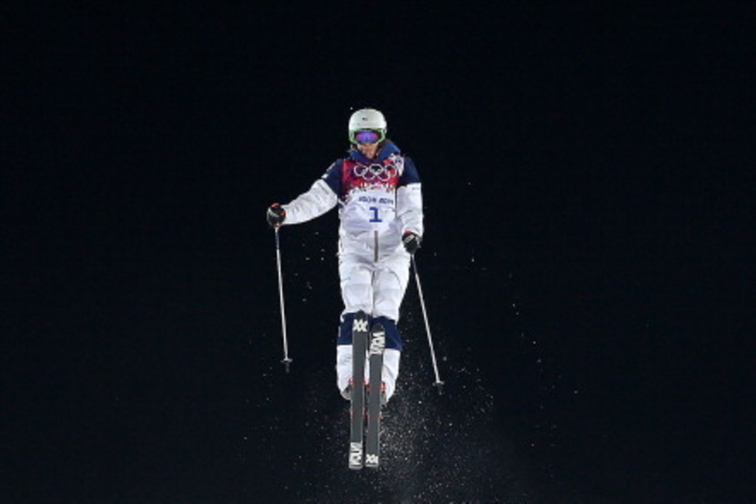 SOCHI, RUSSIA - FEBRUARY 05:  Hannah Kearney of the Untied States practices during training for Moguls competition at the Extreme Park at Rosa Khutor Mountain on February 5, 2014 in Sochi, Russia.  (Photo by Mike Ehrmann/Getty Images)