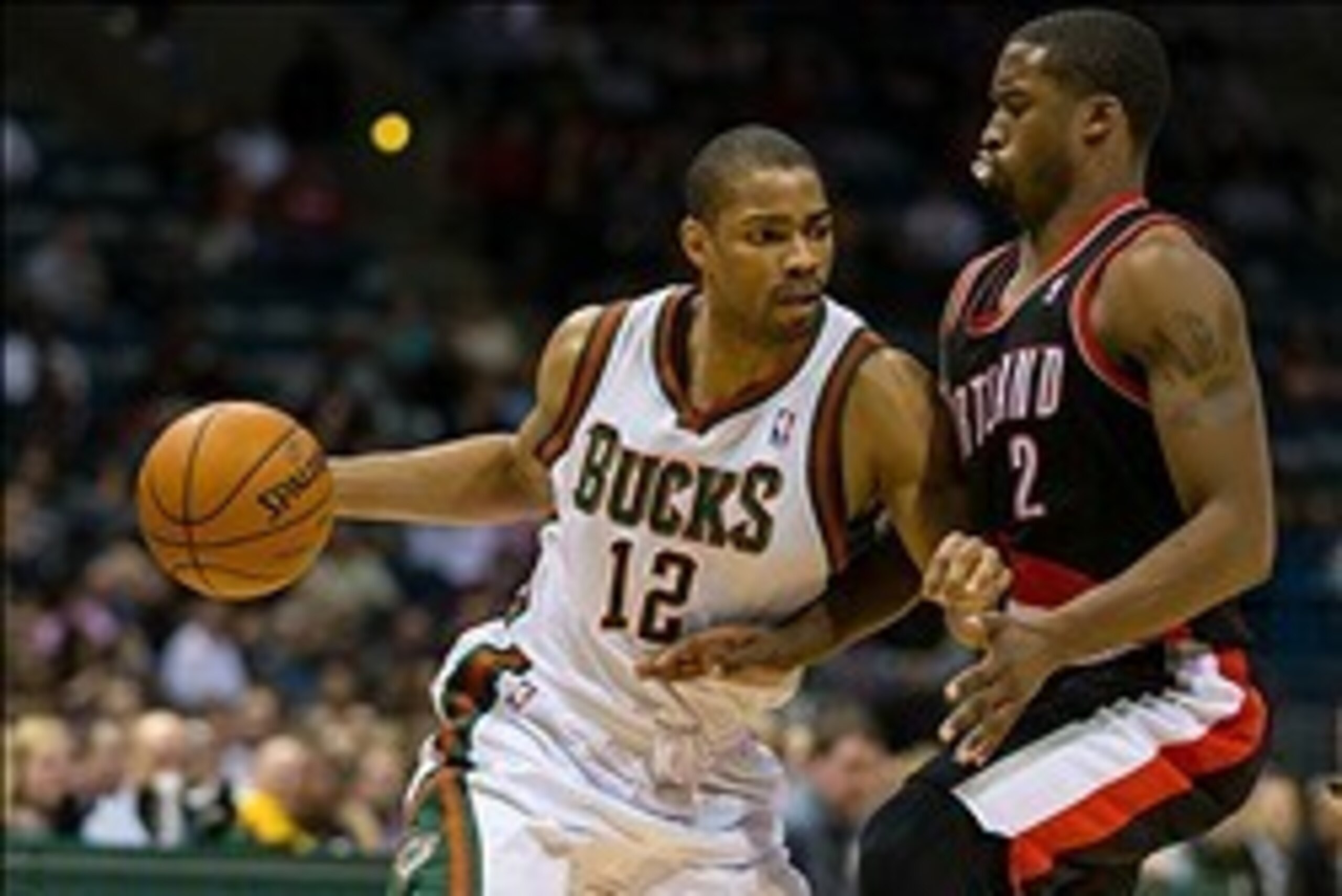 Nov 20, 2013; Milwaukee, WI, USA; Milwaukee Bucks guard Gary Neal (12) during the game against the Portland Trail Blazers at BMO Harris Bradley Center.  Portland won 91-82.  Mandatory Credit: Jeff Hanisch-USA TODAY Sports