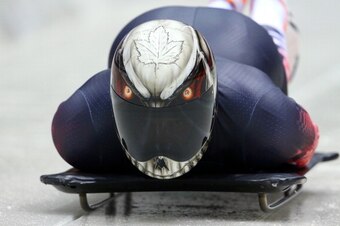SOCHI, RUSSIA - FEBRUARY 05:  Eric Neilson of Canada makes a practice skeleton run ahead of the Sochi 2014 Winter Olympics at the Sanki Sliding Center on February 5, 2014 in Sochi, Russia.  (Photo by Alex Livesey/Getty Images)