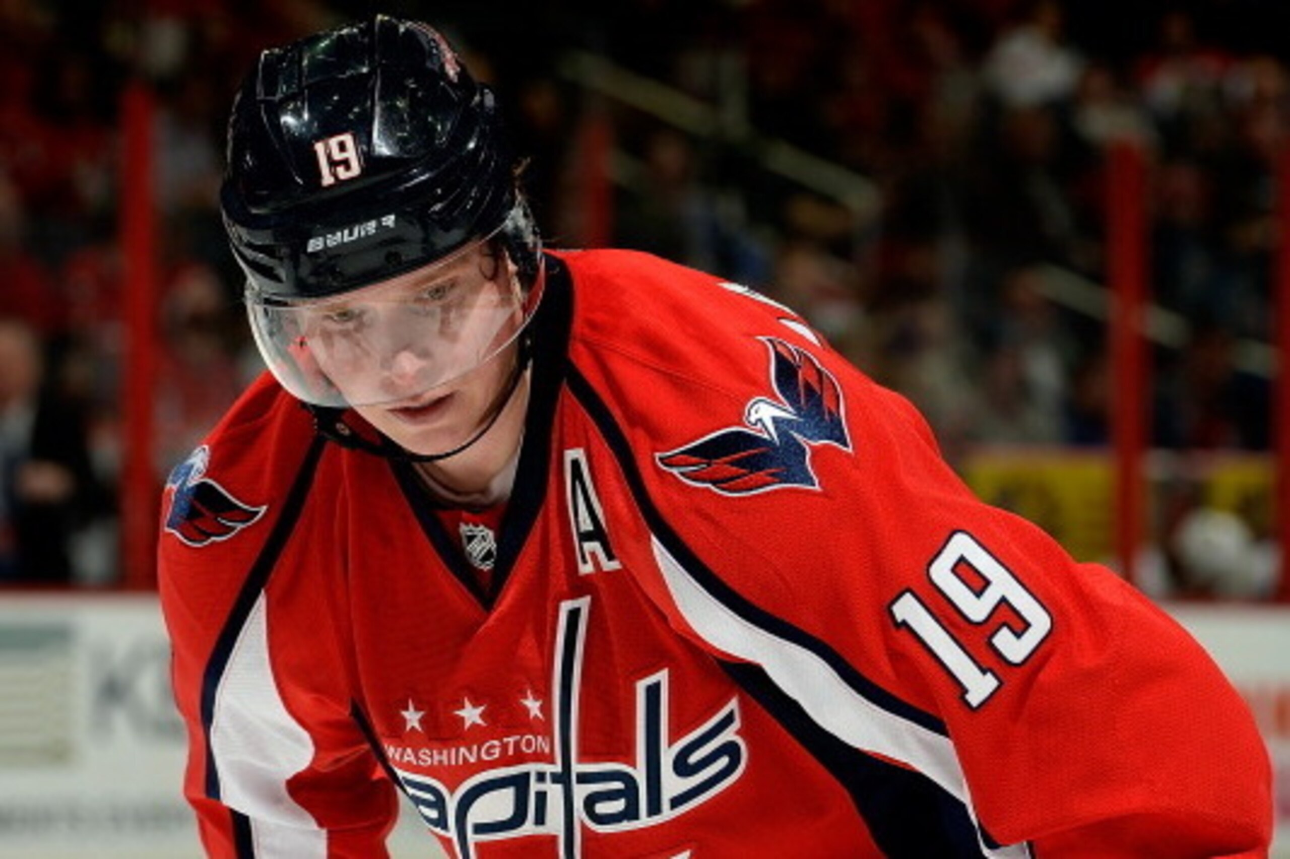 WASHINGTON, DC - FEBRUARY 04:  Nicklas Backstrom #19 of the Washington Capitals in action in the second period during an NHL game against the New York Islanders at Verizon Center on February 4, 2014 in Washington, DC.  (Photo by Patrick McDermott/NHLI via