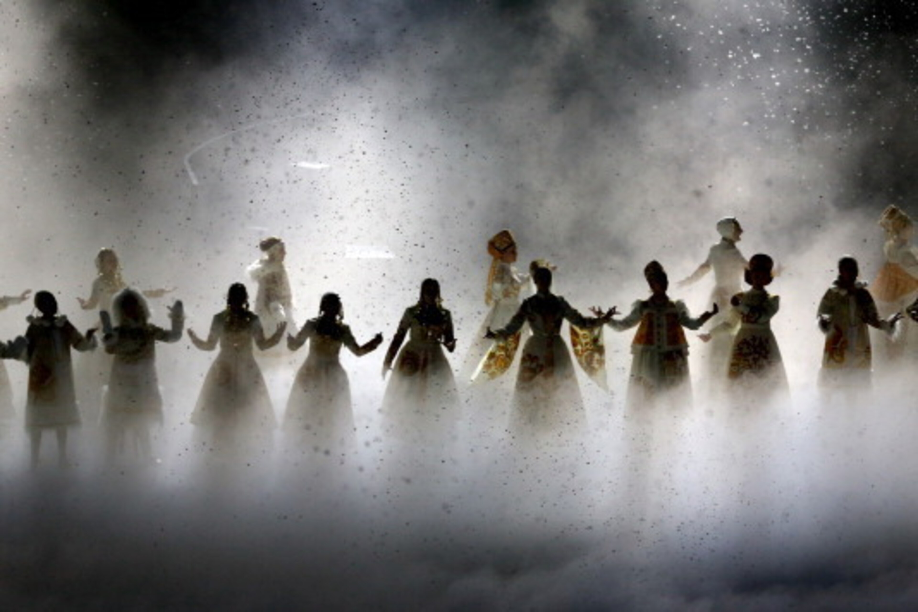 SOCHI, RUSSIA - FEBRUARY 07:  Dancers perform during the Opening Ceremony of the Sochi 2014 Winter Olympics at Fisht Olympic Stadium on February 7, 2014 in Sochi, Russia.  (Photo by Bruce Bennett/Getty Images)