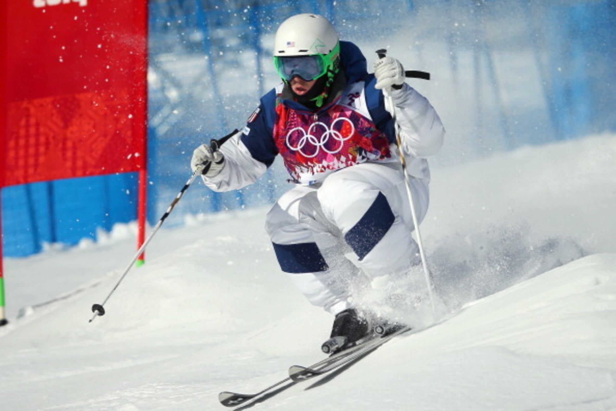 SOCHI, RUSSIA - FEBRUARY 07: Patrick Deneen of the United States practices during the Men's and Ladies Moguls official training session ahead of the the Sochi 2014 Winter Olympics at Rosa Khutor Extreme Park on February 7, 2014 in Sochi, Russia. (Photo SOCHI, RUSSIA - FEBRUARY 07: Patrick Deneen of the United States practices during the Men's and Ladies Moguls official training session ahead of the the Sochi 2014 Winter Olympics at Rosa Khutor Extreme Park on February 7, 2014 in Sochi, Russia. (Photo