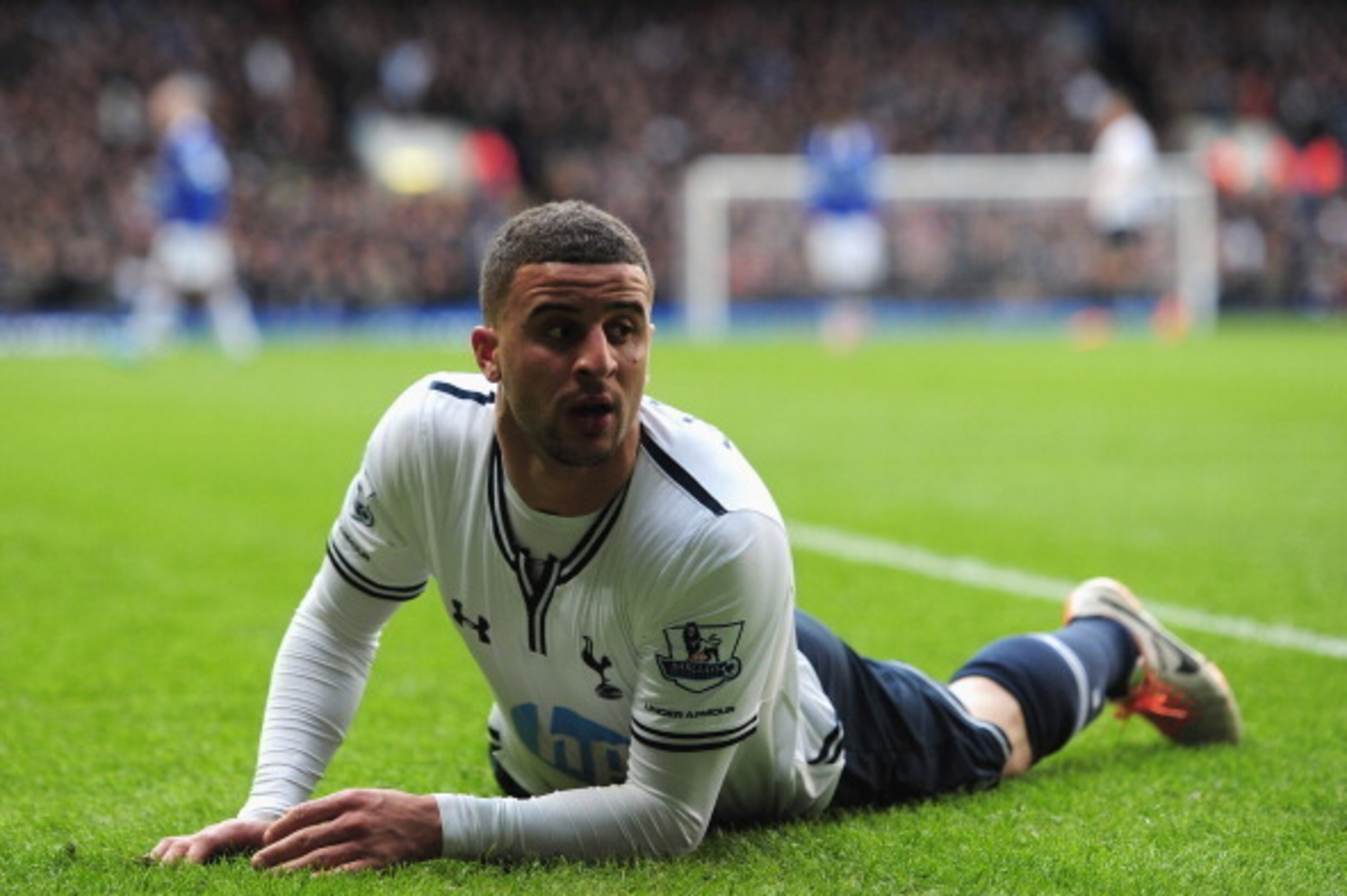 LONDON, ENGLAND - FEBRUARY 09:  Kyle Walker of Tottenham Hotspur during the Barclays Premier League match between Tottenham Hotspur and Everton at White Hart Lane on February 9, 2014 in London, England.  (Photo by Shaun Botterill/Getty Images)