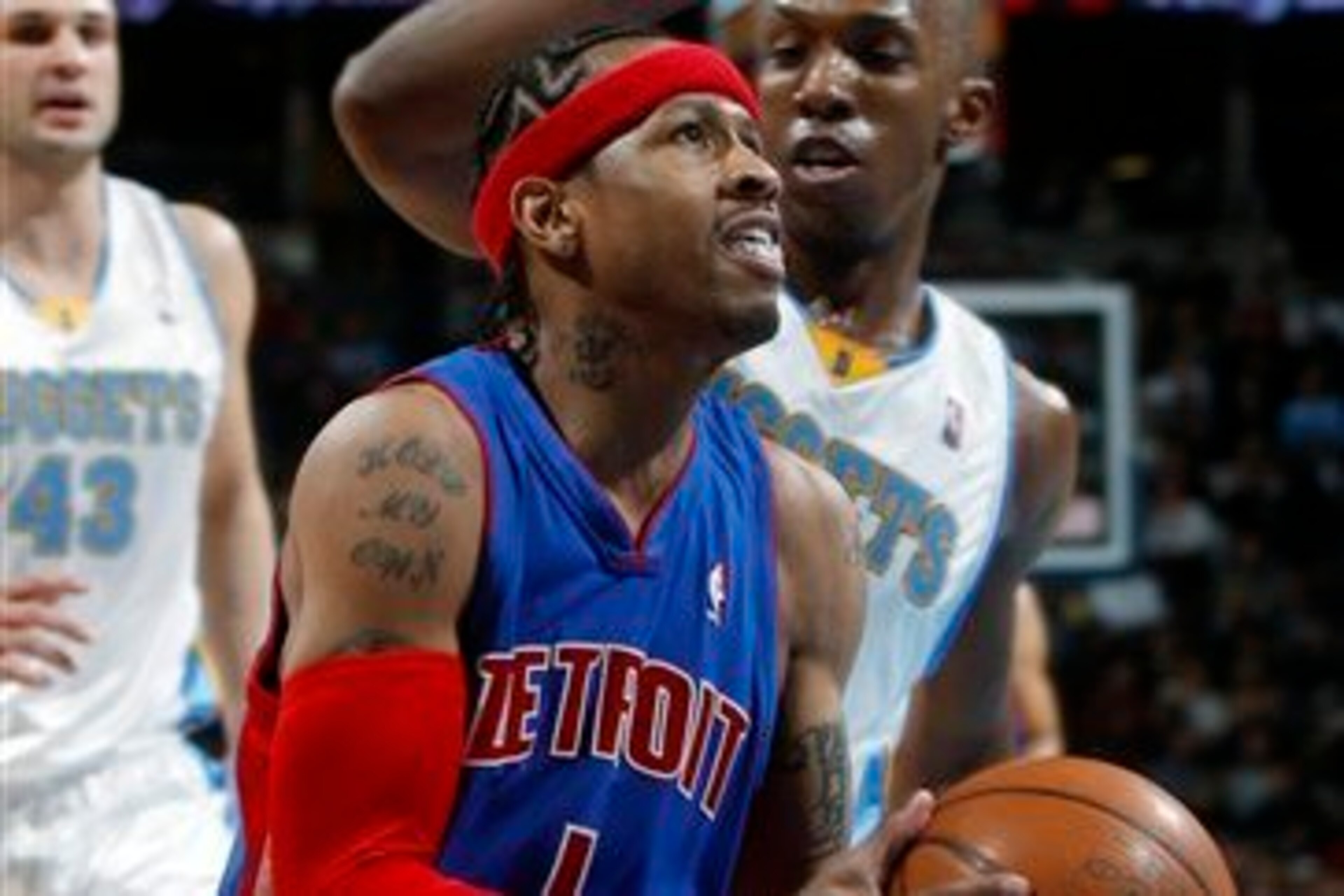 Iverson's motor lost a gear when he put on red, white and blue. Iverson's motor lost a gear when he put on red, white and blue.