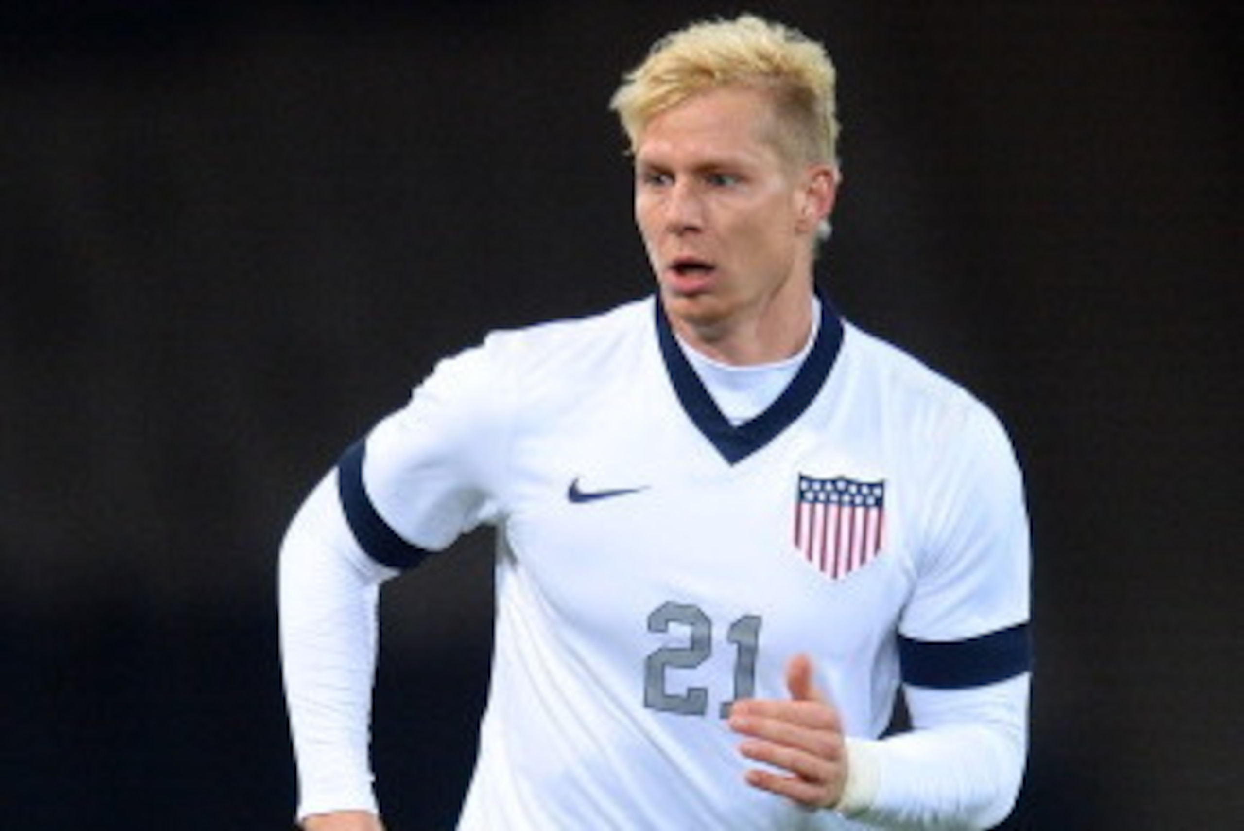 GLASGOW,  SCOTLAND - NOVEMBER 15 :  Brek Shea of USA in action during the International Friendly match between Scotland and USA at Hampden Park on November 15, 2013.  (Photo by Mark Runnacles/Getty Images)