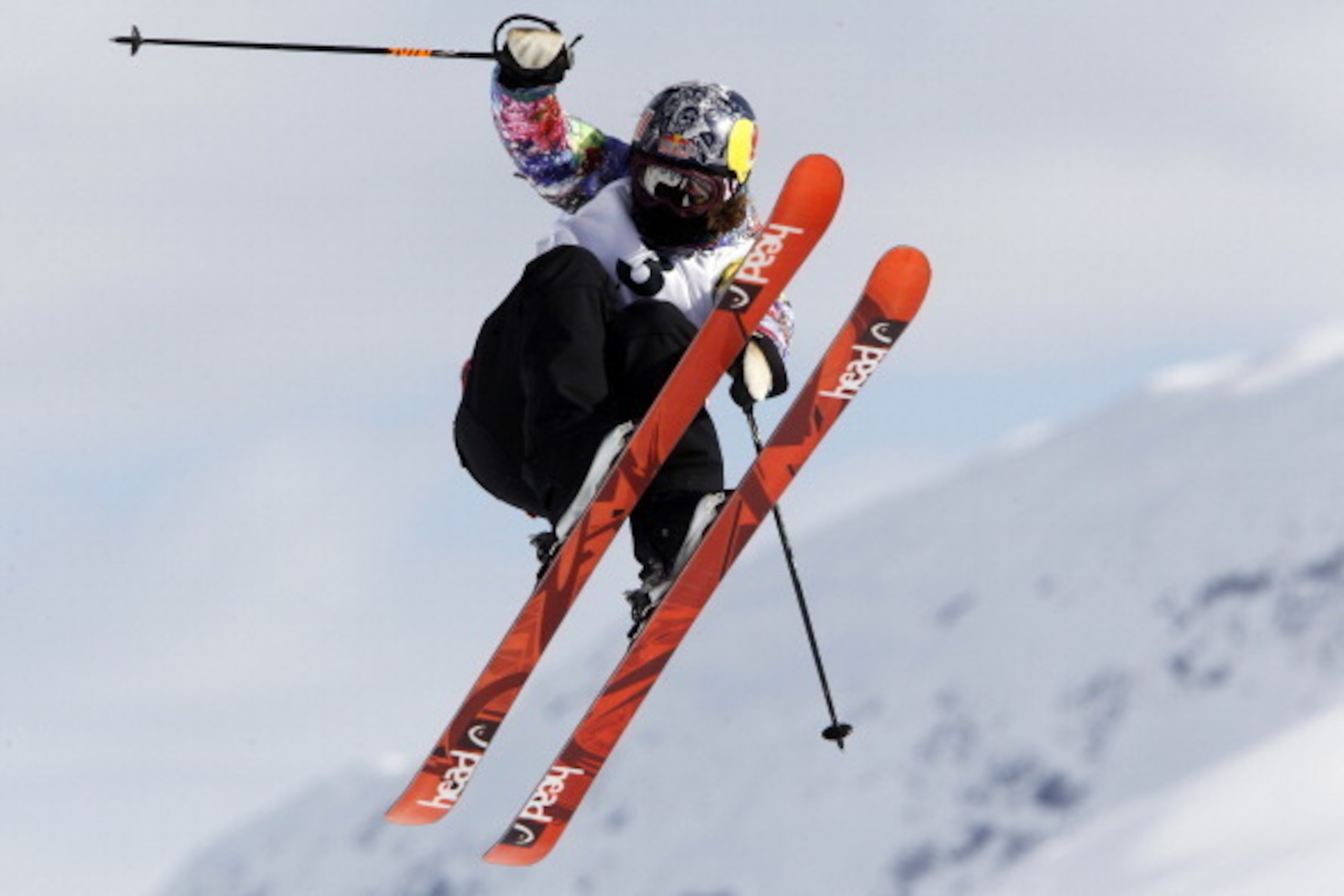 VOSS, NORWAY - MARCH 09: (FRANCE OUT) Kaya Turski of Canada takes 1st place during the FIS Freestyle Ski World Championship Men's and Women's Slopestyle on March 09, 2013 in Voss, Norway. (Photo by Alexis Boichard/Agence Zoom/Getty Images)
