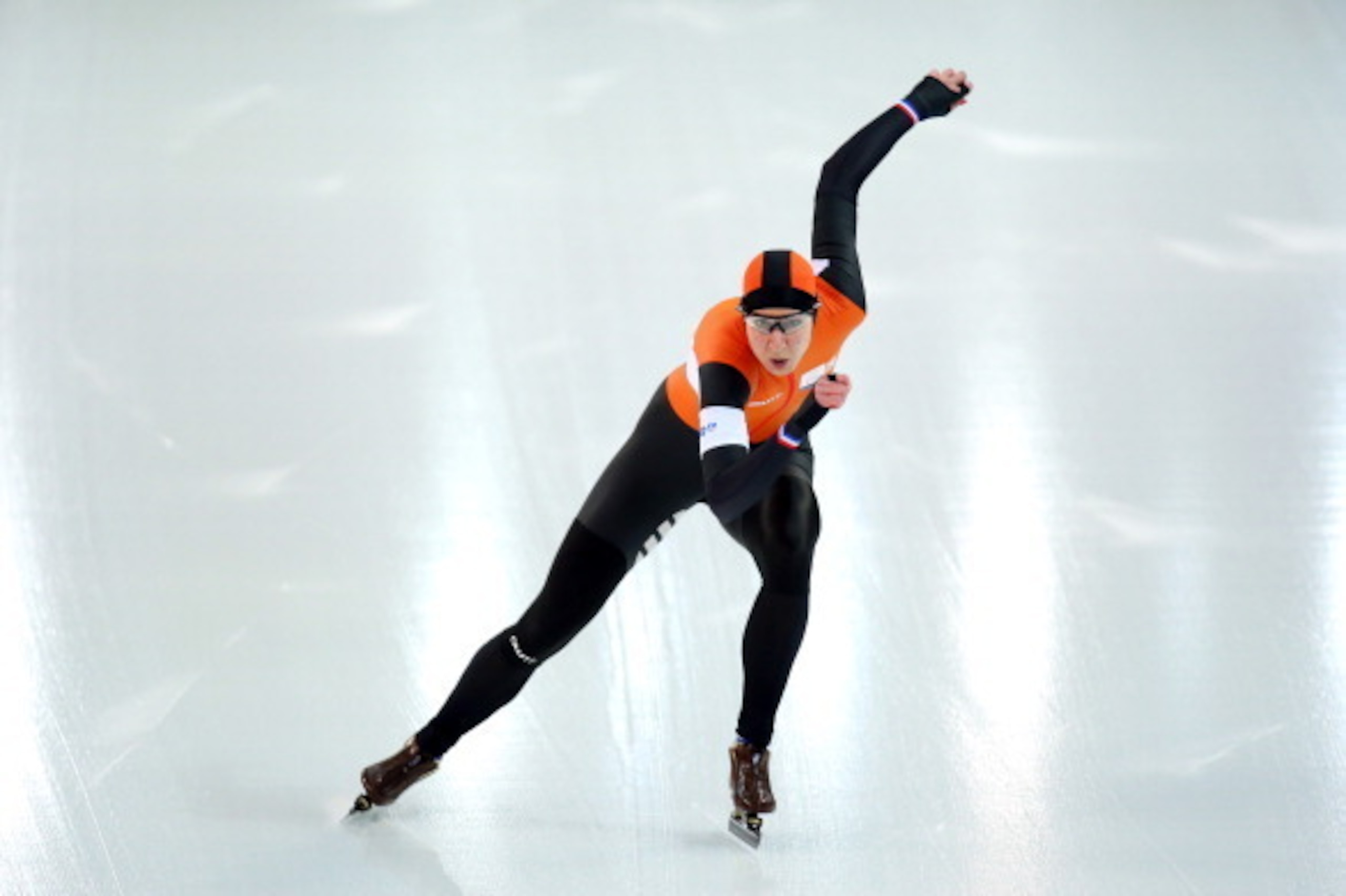 SOCHI, RUSSIA - FEBRUARY 11:  Margot Boer of the Netherlands competes during the Women's 500m Race 2 of 2 Speed Skating event during day 4 of the Sochi 2014 Winter Olympics at Adler Arena Skating Center on February 11, 2014 in Sochi, Russia.  (Photo by Qu