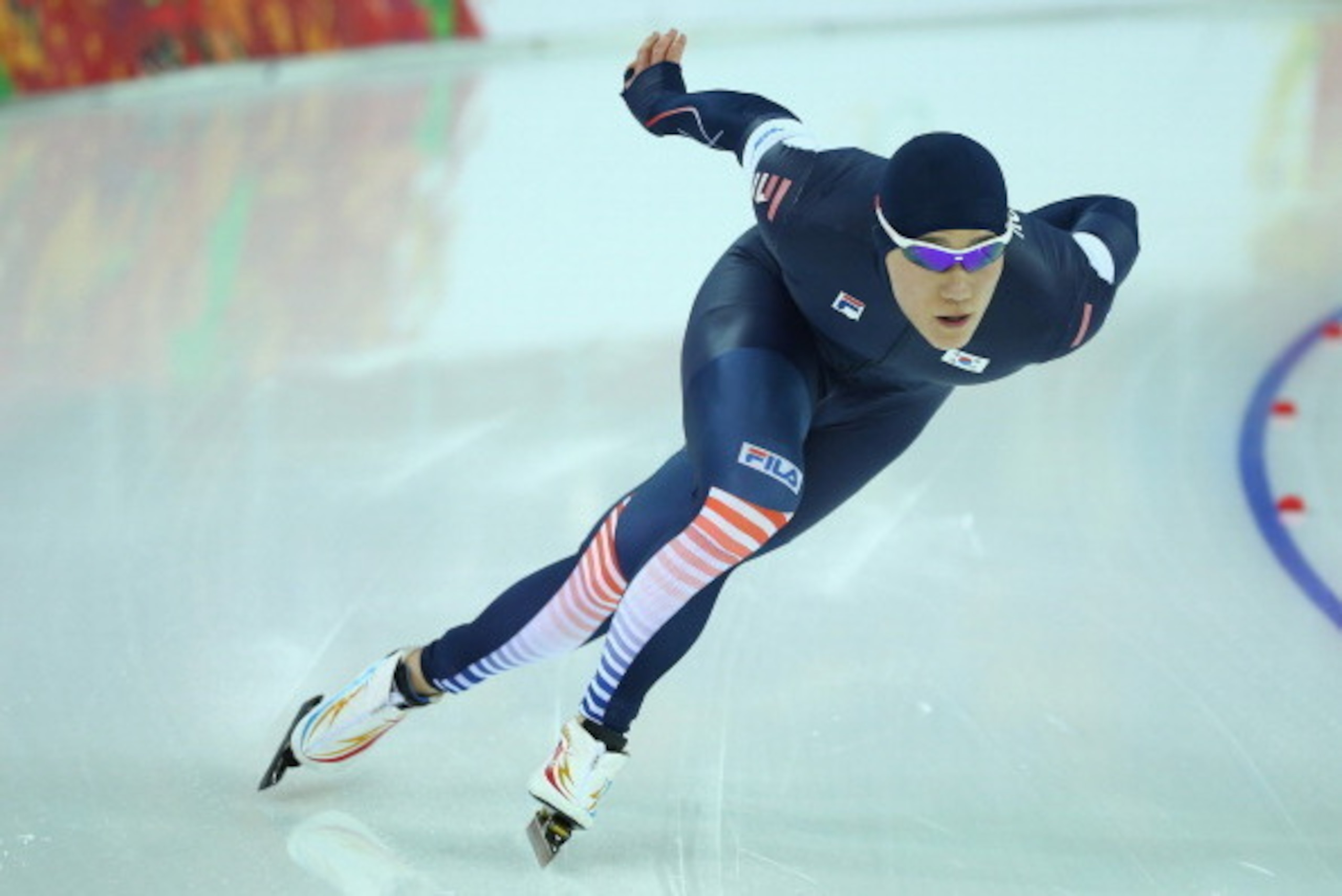 SOCHI, RUSSIA - FEBRUARY 10: Tae-Bum Mo of South Korea competes during the Men's 500 m Race 2 of 2 Speed Skating event during day three of the Sochi 2014 Winter Olympics at Adler Arena Skating Center on February 10, 2014 in Sochi. (Photo by Robert Cianfl SOCHI, RUSSIA - FEBRUARY 10: Tae-Bum Mo of South Korea competes during the Men's 500 m Race 2 of 2 Speed Skating event during day three of the Sochi 2014 Winter Olympics at Adler Arena Skating Center on February 10, 2014 in Sochi. (Photo by Robert Cianfl