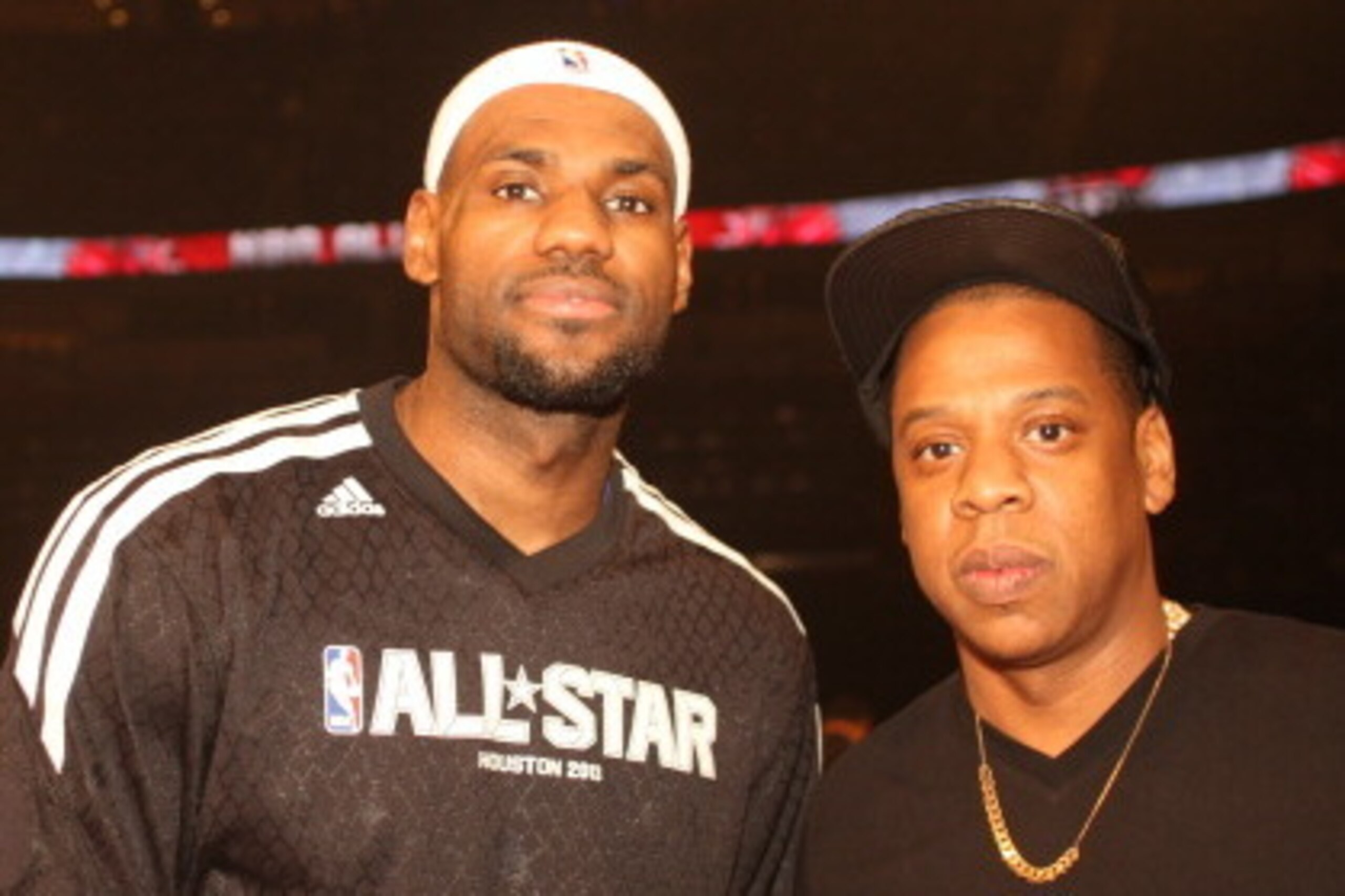 HOUSTON, TX - FEBRUARY 17: LeBron James #6 of the Eastern Conference All-Stars poses with Jay Z during the 2013 NBA All-Star Game during All Star Weekend on February 17, 2013 at the Toyota Center in Houston, Texas.  NOTE TO USER: User expressly acknowledg