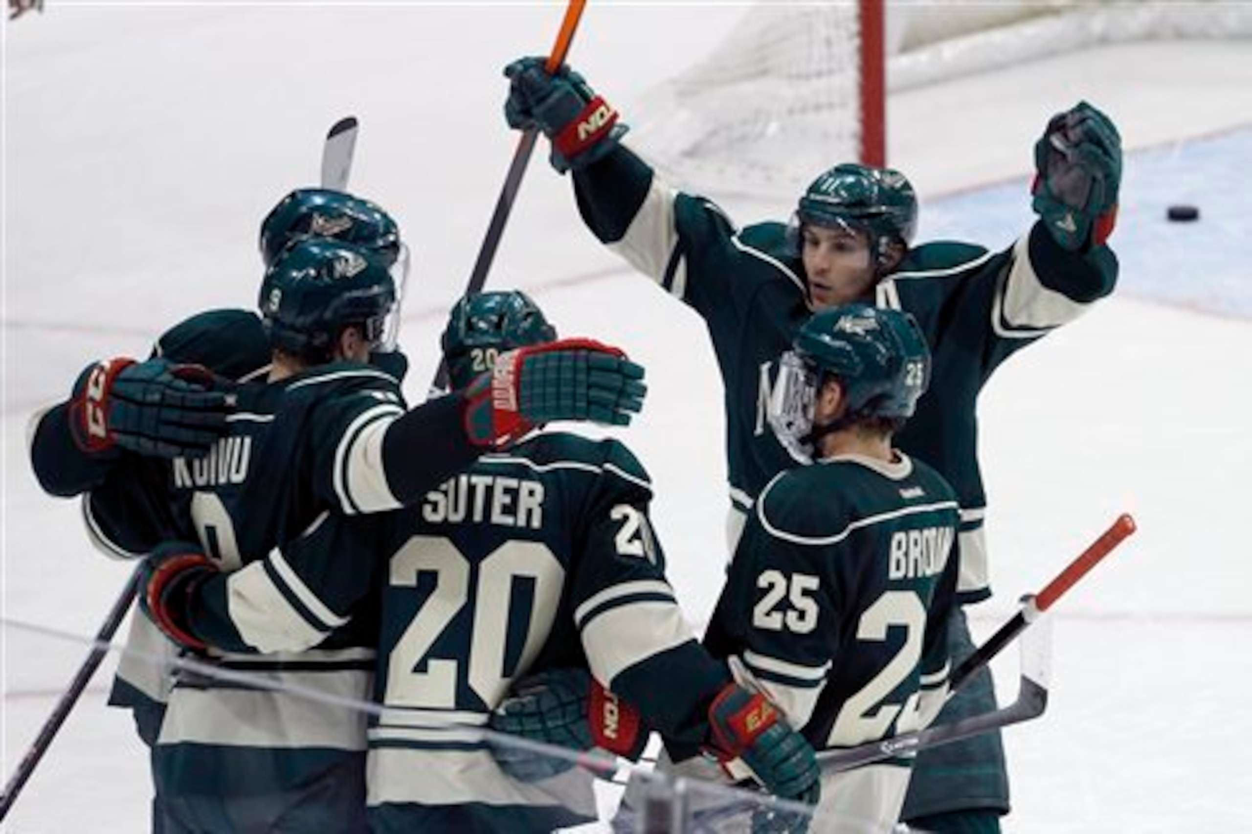 Minnesota Wild forward Zach Parise celebrates a goal.