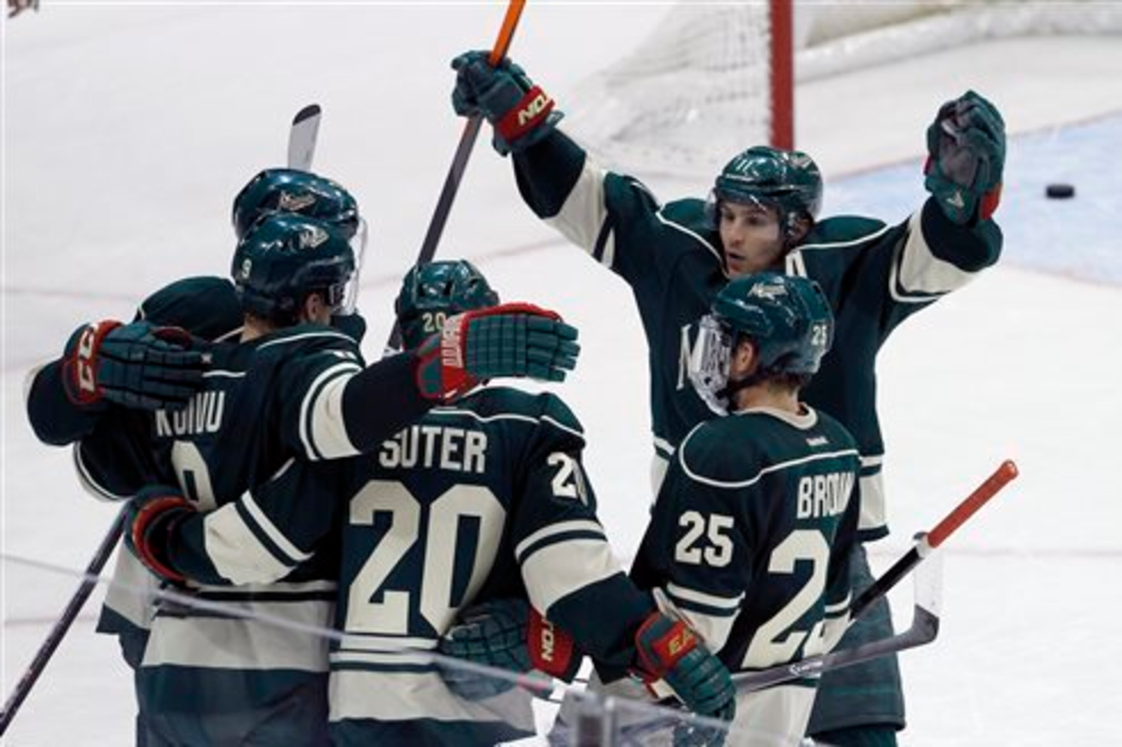 Minnesota Wild forward Zach Parise celebrates a goal.