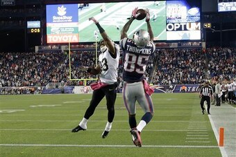 A rookie free agent out of Cincinnati, Kenbrell Thompkins was a plesant surprise, with this 17-yard game-winning touchdown catch the highlight of his season.