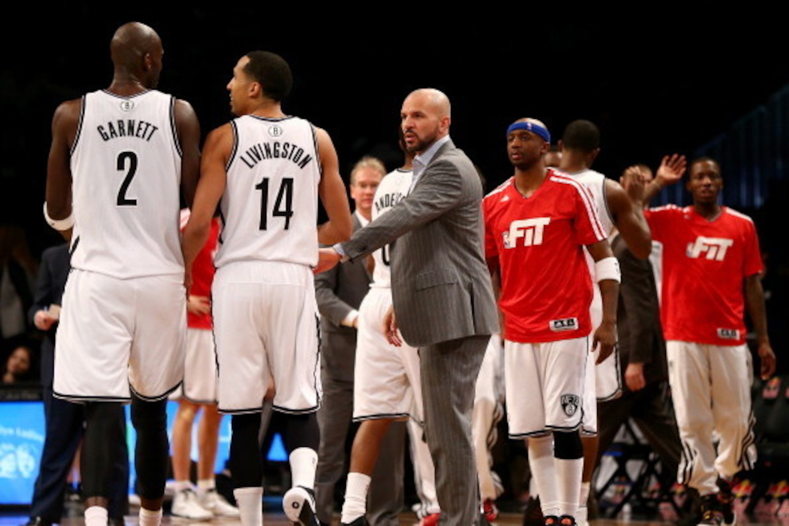 BROOKLYN, NY - JANUARY 06: Head coach Jason Kidd of the Brooklyn Nets talks with his players during a time out in the second half against the Atlanta Hawks at the Barclays Center on January 6, 2014 in the Brooklyn borough of New York City.The Brooklyn Ne BROOKLYN, NY - JANUARY 06: Head coach Jason Kidd of the Brooklyn Nets talks with his players during a time out in the second half against the Atlanta Hawks at the Barclays Center on January 6, 2014 in the Brooklyn borough of New York City.The Brooklyn Ne