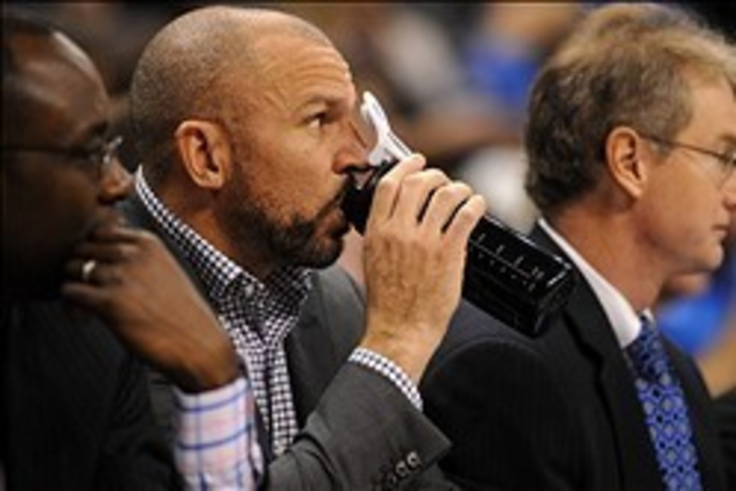 Jan 2, 2014; Oklahoma City, OK, USA; Brooklyn Nets head coach Jason Kidd takes a drink during action against the Oklahoma City Thunder during the second quarter at Chesapeake Energy Arena. Mandatory Credit: Mark D. Smith-USA TODAY Sports Jan 2, 2014; Oklahoma City, OK, USA; Brooklyn Nets head coach Jason Kidd takes a drink during action against the Oklahoma City Thunder during the second quarter at Chesapeake Energy Arena. Mandatory Credit: Mark D. Smith-USA TODAY Sports
