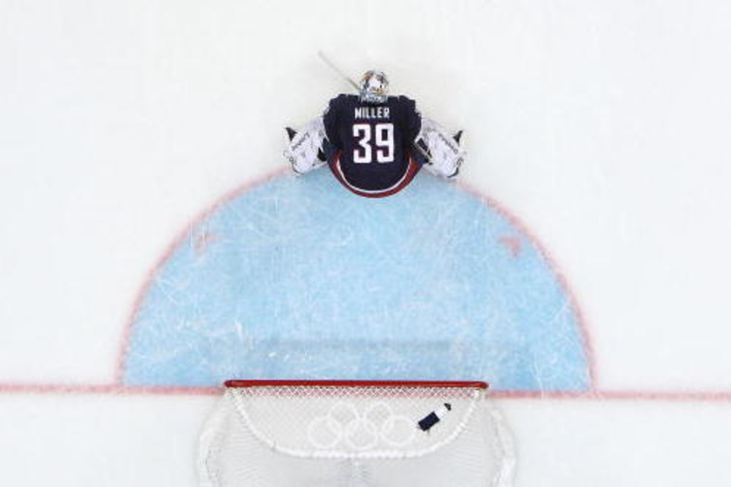 VANCOUVER, BC - FEBRUARY 26:  Goalkeeper Ryan Miller #39 of the United States is seen during the ice hockey men's semifinal game between the United States and Finland on day 15 of the Vancouver 2010 Winter Olympics at Canada Hockey Place on February 26, 2