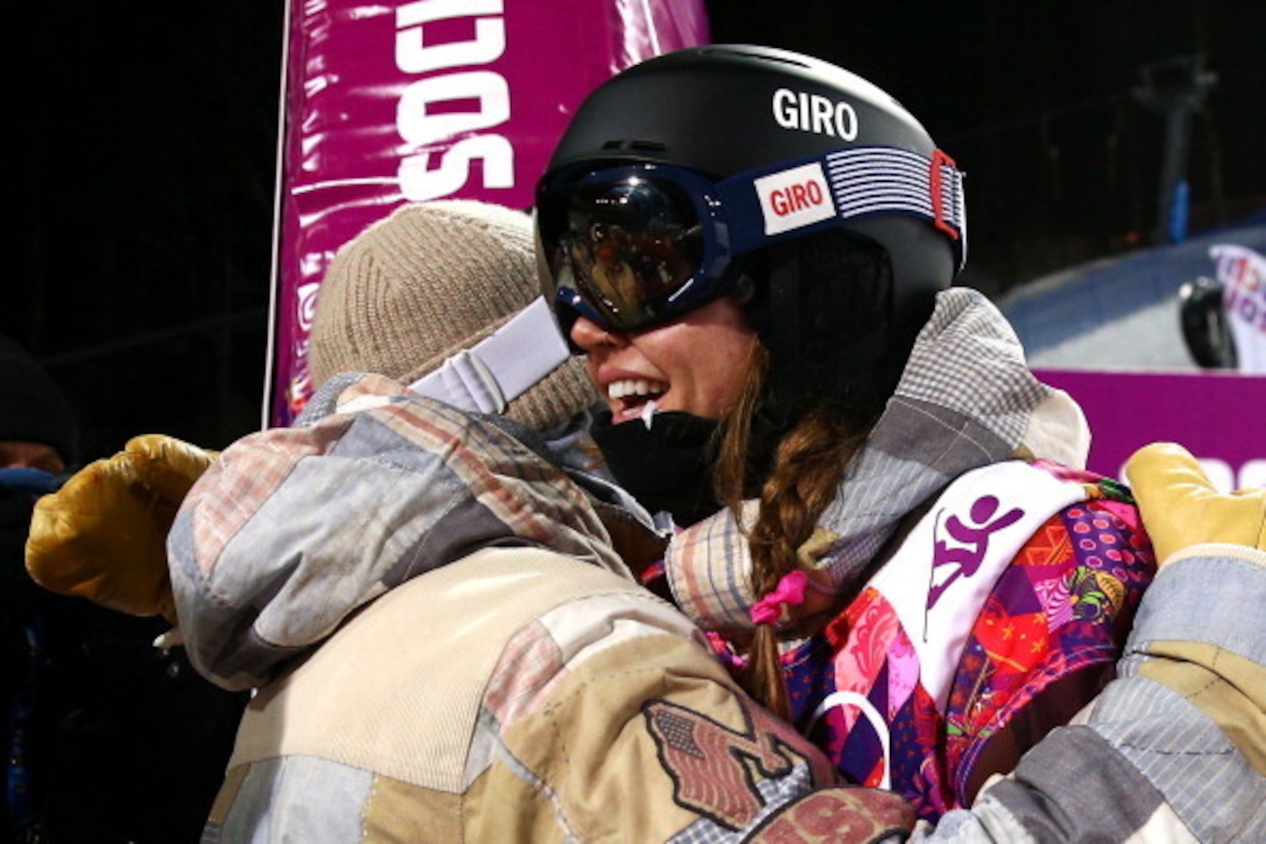 SOCHI, RUSSIA - FEBRUARY 12:  Kaitlyn Farrington of the United States celebrates winning gold in the Snowboard Women's Halfpipe Finals on day five of the Sochi 2014 Winter Olympics at Rosa Khutor Extreme Park on February 12, 2014 in Sochi, Russia.  (Photo