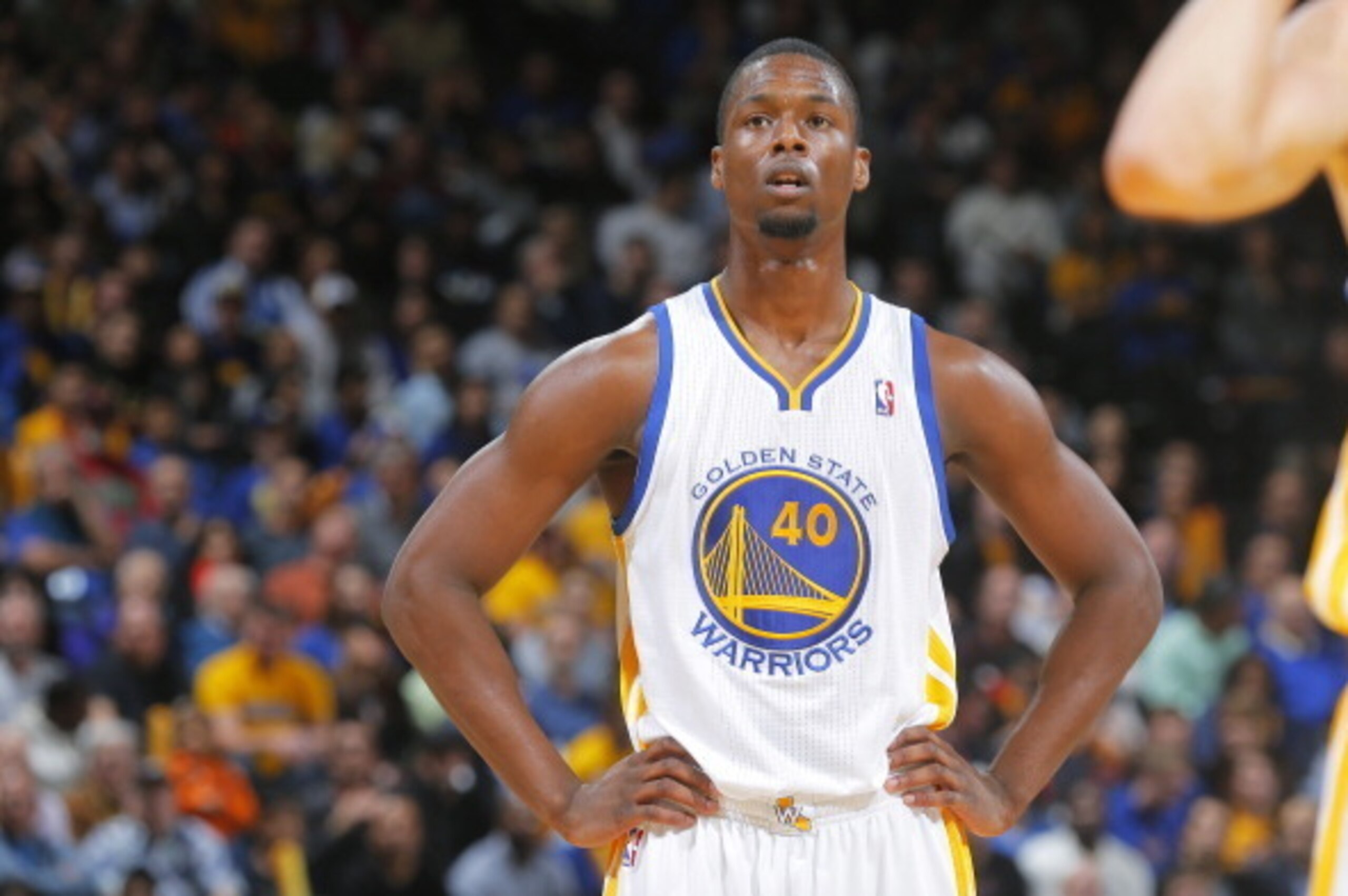 OAKLAND, CA - JANUARY 15: Harrison Barnes #40 of the Golden State Warriors during a game against the Denver Nuggets on January 15, 2014 at Oracle Arena in Oakland, California. NOTE TO USER: User expressly acknowledges and agrees that, by downloading and o