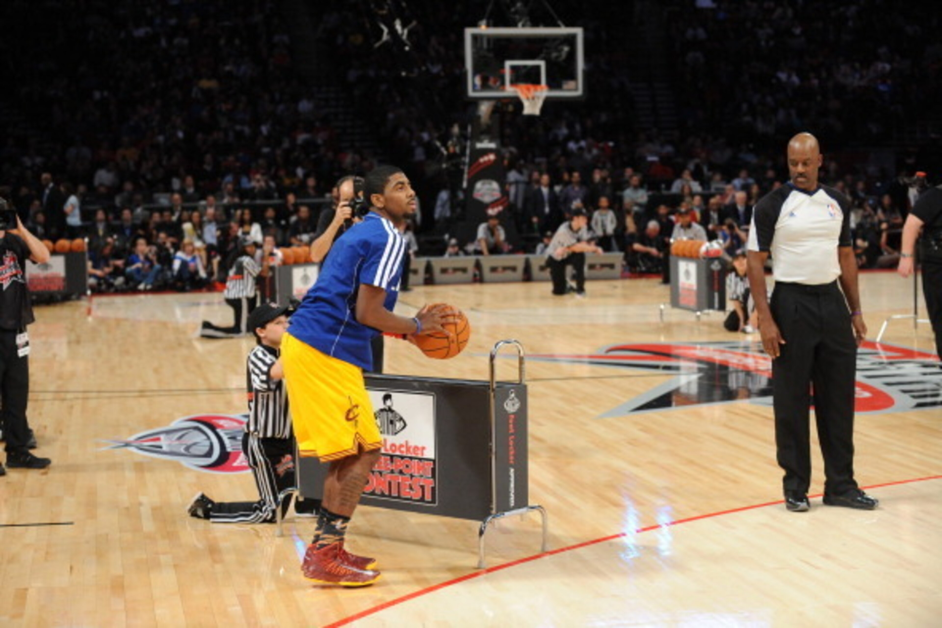 HOUSTON, TX - FEBRUARY 16: Kyrie Irving #2 of the Cleveland Cavaliers participates during 2013 Foot Locker Three-Point Contest on State Farm All-Star Saturday Night as part of 2013 NBA All-Star Weekend on February 16, 2013 at Toyota Center in Houston, Tex HOUSTON, TX - FEBRUARY 16: Kyrie Irving #2 of the Cleveland Cavaliers participates during 2013 Foot Locker Three-Point Contest on State Farm All-Star Saturday Night as part of 2013 NBA All-Star Weekend on February 16, 2013 at Toyota Center in Houston, Tex