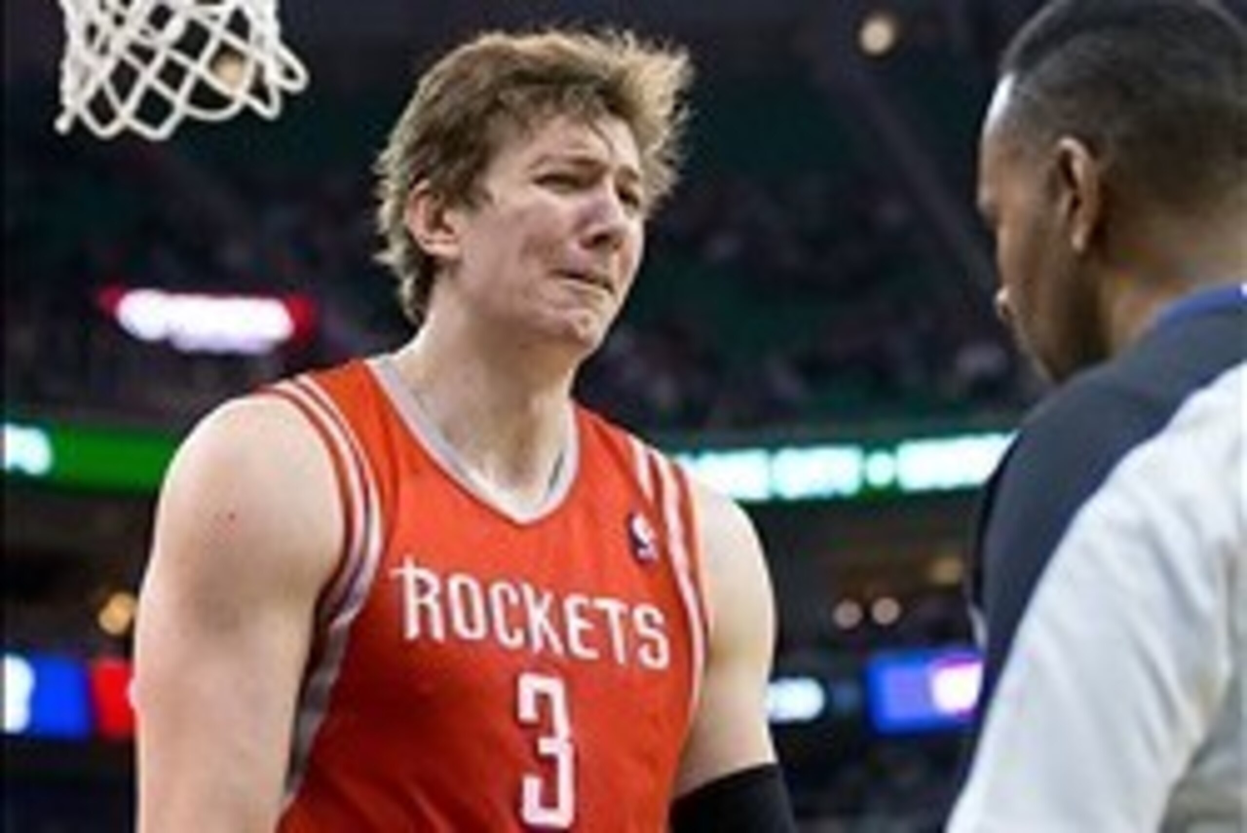 Dec 2, 2013; Salt Lake City, UT, USA; Houston Rockets center Omer Asik (3) reacts to a call during the first half against the Utah Jazz at EnergySolutions Arena. Mandatory Credit: Russ Isabella-USA TODAY Sports