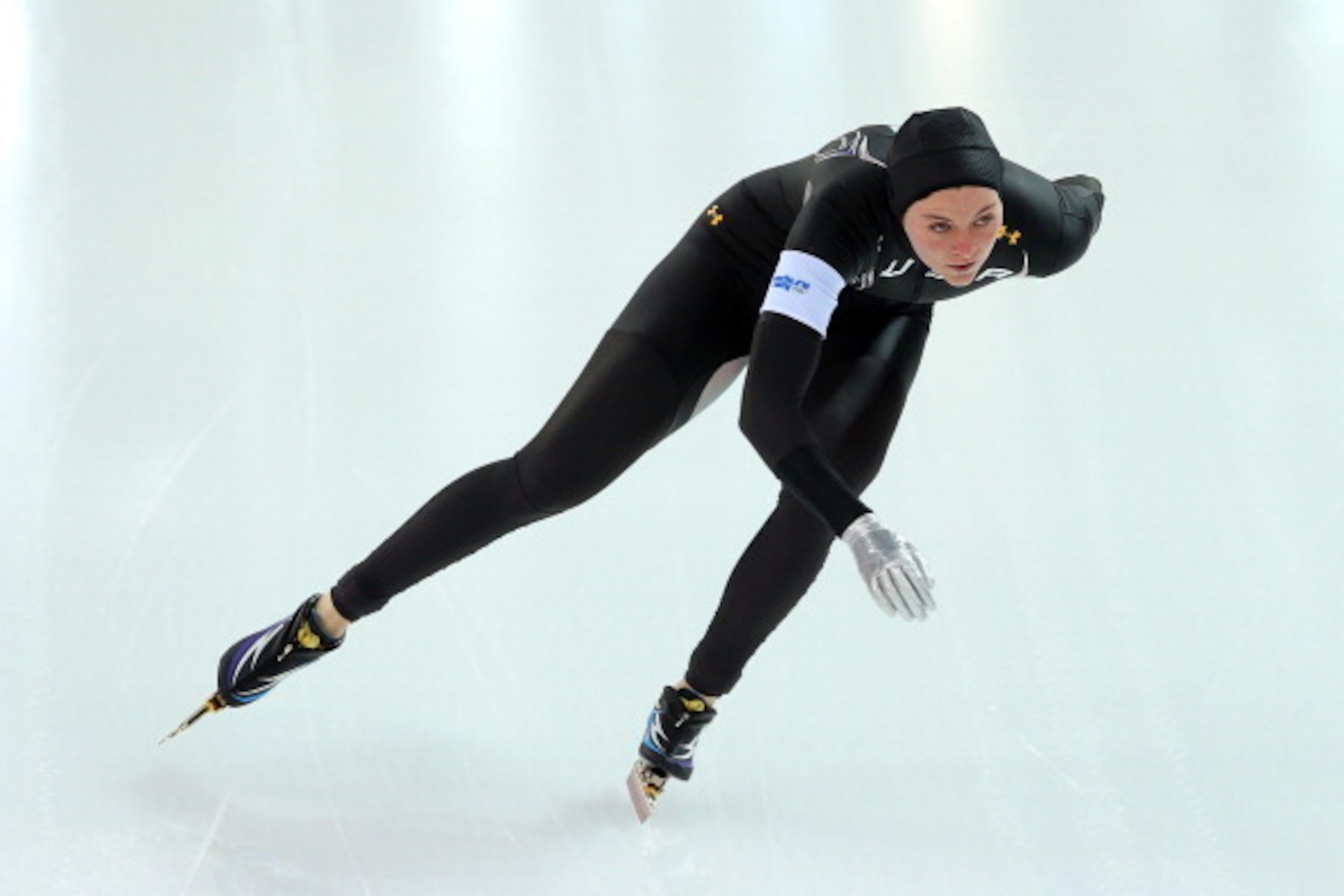 SOCHI, RUSSIA - FEBRUARY 13: Heather Richardson of the United States competes during the Women's 1000m Speed Skating event on day 6 of the Sochi 2014 Winter Olympics at Adler Arena Skating Center on February 13, 2014 in Sochi, Russia.  (Photo by Quinn Roo