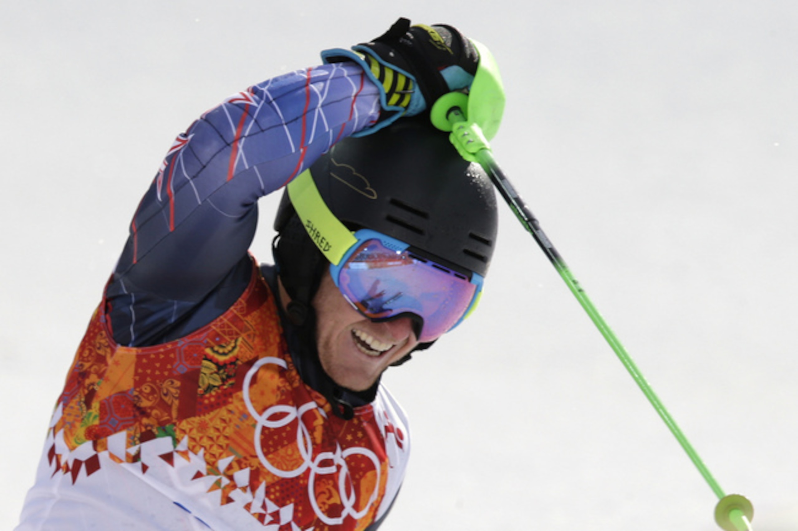 Ligety showing his frustration. Ligety showing his frustration.