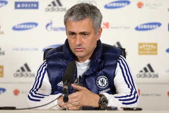 COBHAM, ENGLAND - FEBRUARY 14:  Chelsea manager Jose Mourinho speaks to the press during a Chelsea Press Conference at Chelsea Training Ground on February 14, 2014 in Cobham, England.  (Photo by Ian Walton/Getty Images)