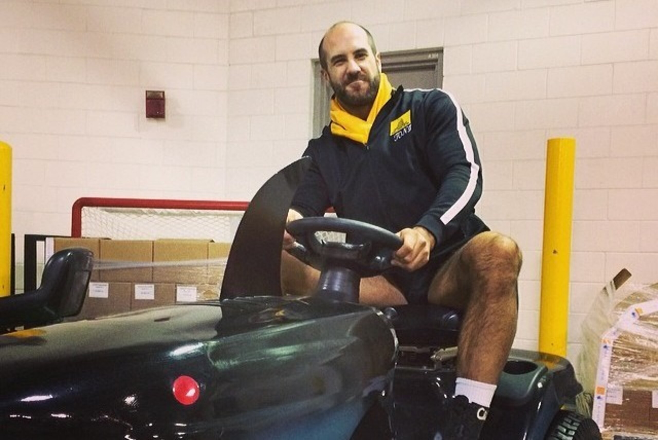 Cesaro on the San Jose Sharks' Zamboni