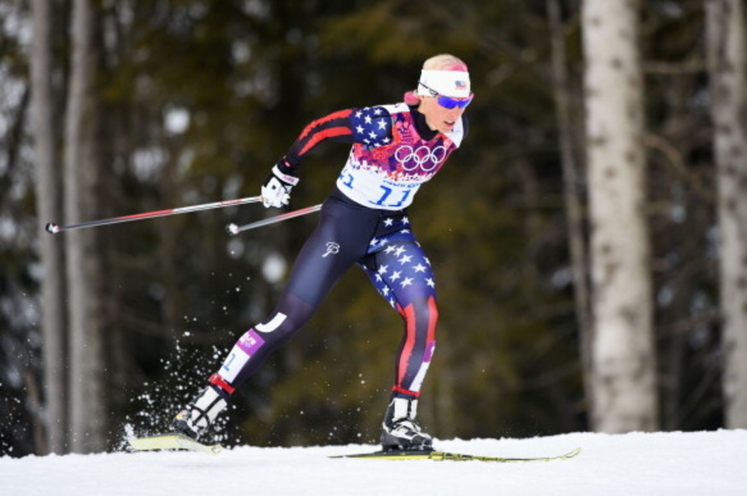SOCHI, RUSSIA - FEBRUARY 11: Kikkan Randall of the United States competes in Qualification of the Ladies' Sprint Free during day four of the Sochi 2014 Winter Olympics at Laura Cross-country Ski & Biathlon Center on February 11, 2014 in Sochi, Russia. ( SOCHI, RUSSIA - FEBRUARY 11: Kikkan Randall of the United States competes in Qualification of the Ladies' Sprint Free during day four of the Sochi 2014 Winter Olympics at Laura Cross-country Ski & Biathlon Center on February 11, 2014 in Sochi, Russia. (