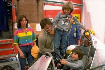 Aug 1979:  Gilles Villeneuve puts son Jacques at the Controls of his  Ferrari Formula One racing car whilst  being  pictured with his family in the Ferrari paddock during the 1979 formula one racing season Mandatory Credit: Allsport/ALLSPORT