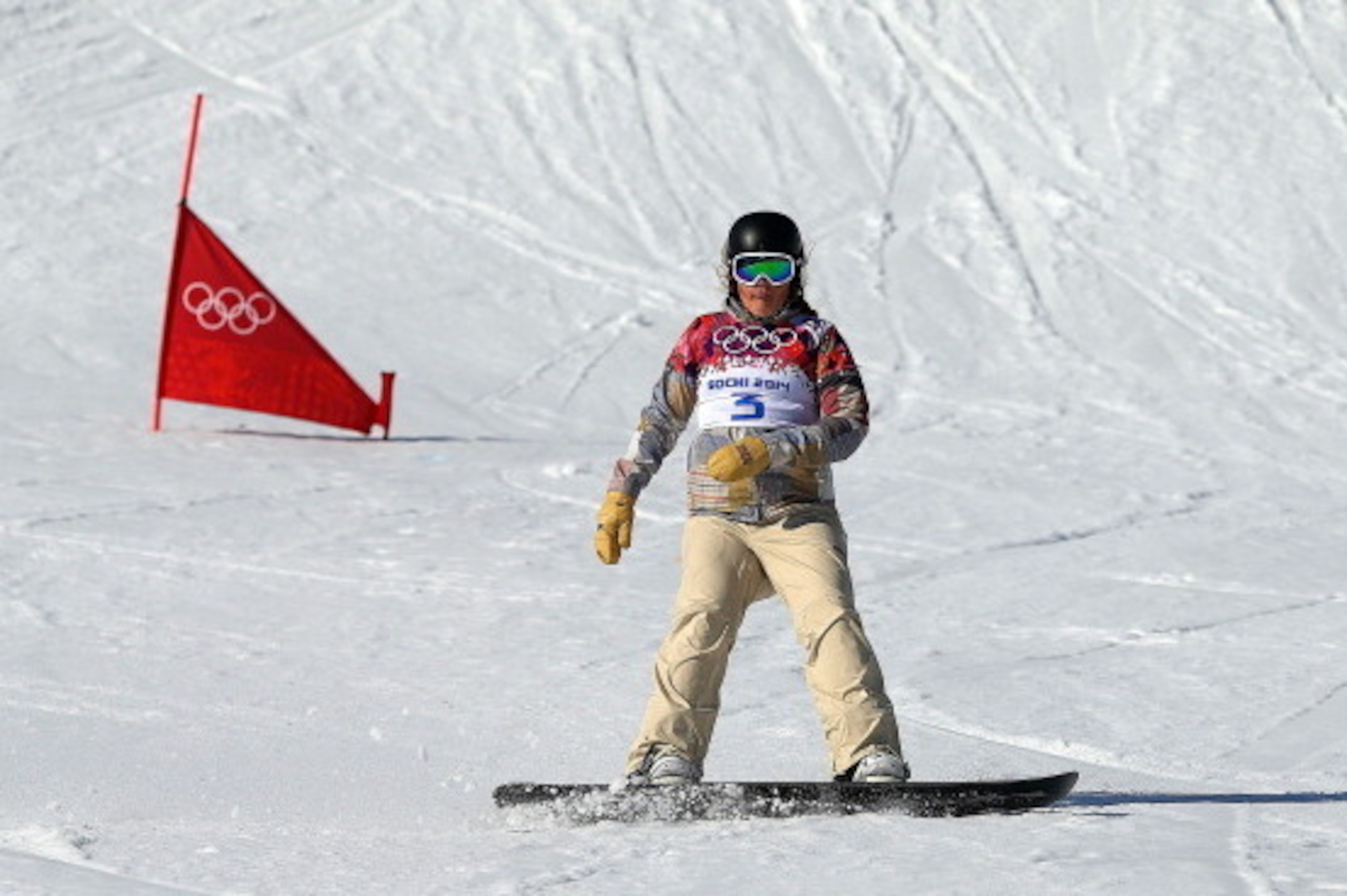 SOCHI, RUSSIA - FEBRUARY 15: Lindsey Jacobellis of the United States trains during practice for the Womens Snowboard Cross competition at the Extreme Park at Rosa Khutor Mountain on February 15, 2014 in Sochi, Russia.  (Photo by Mike Ehrmann/Getty Images)