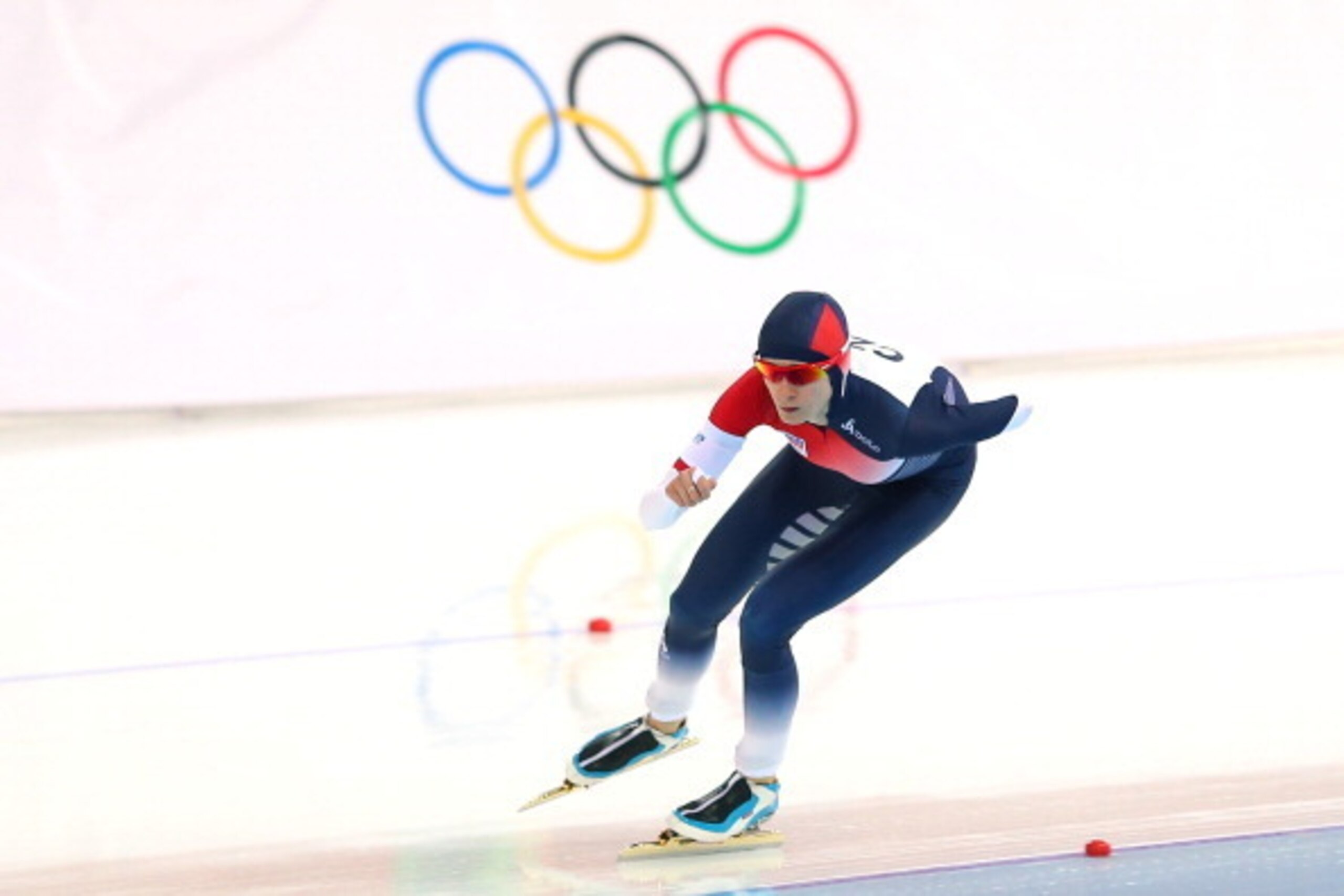 SOCHI, RUSSIA - FEBRUARY 09:  Martina Sablikova of the Czech Republic competes during the Women's 3000m Speed Skating event during day 2 of the Sochi 2014 Winter Olympics at Adler Arena Skating Center on February 9, 2014 in Sochi, Russia.  (Photo by Quinn