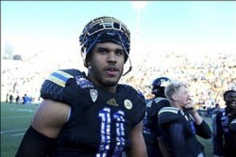 Dec 31, 2013; El Paso, TX, USA; UCLA Bruins linebacker Anthony Barr (11) walks off the field after winning the 2013 Sun Bowl at Sun Bowl Stadium. UCLA defeated Virginia Tech 42-12. Mandatory Credit: Andrew Weber-USA TODAY Sports
