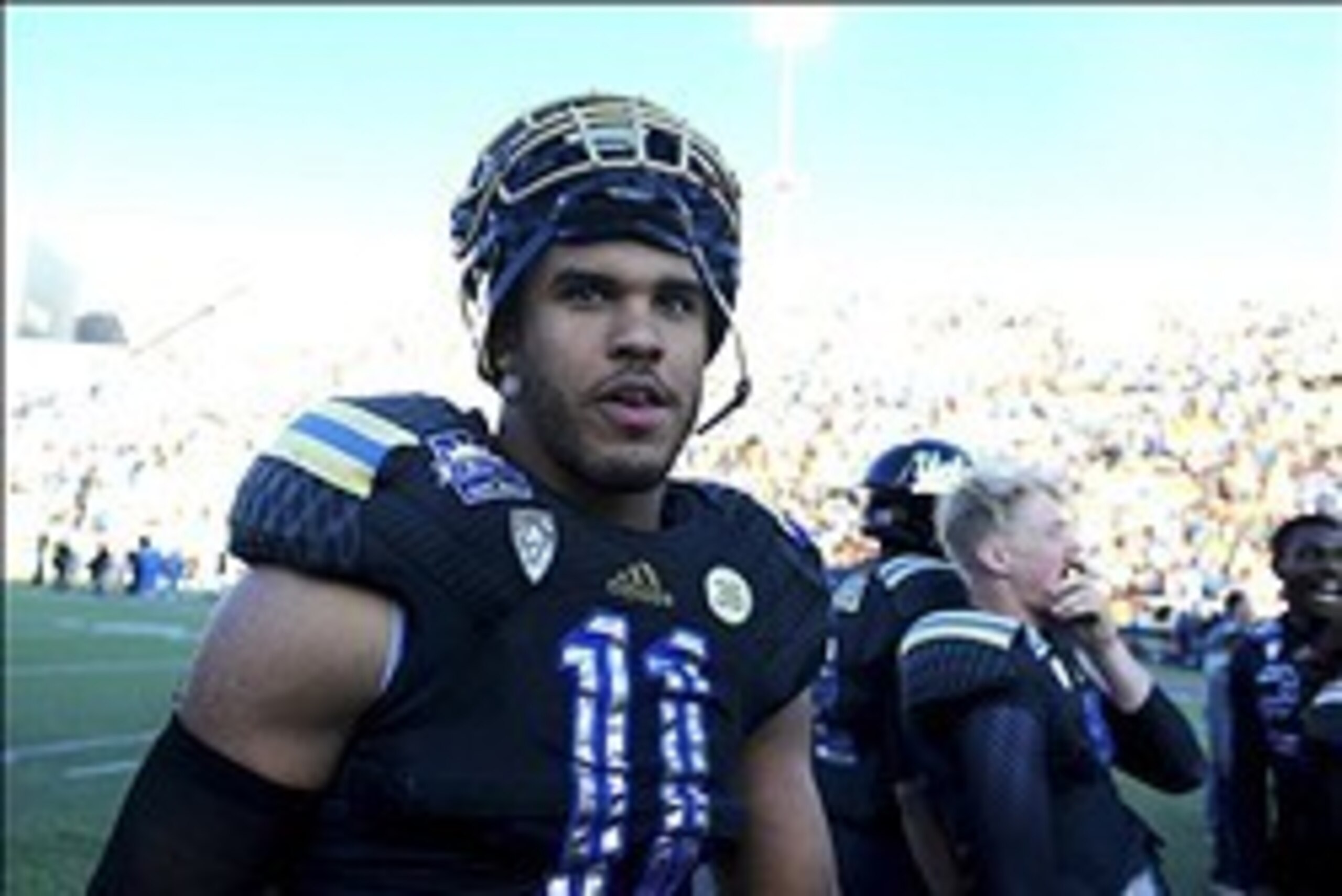 Dec 31, 2013; El Paso, TX, USA; UCLA Bruins linebacker Anthony Barr (11) walks off the field after winning the 2013 Sun Bowl at Sun Bowl Stadium. UCLA defeated Virginia Tech 42-12. Mandatory Credit: Andrew Weber-USA TODAY Sports Dec 31, 2013; El Paso, TX, USA; UCLA Bruins linebacker Anthony Barr (11) walks off the field after winning the 2013 Sun Bowl at Sun Bowl Stadium. UCLA defeated Virginia Tech 42-12. Mandatory Credit: Andrew Weber-USA TODAY Sports