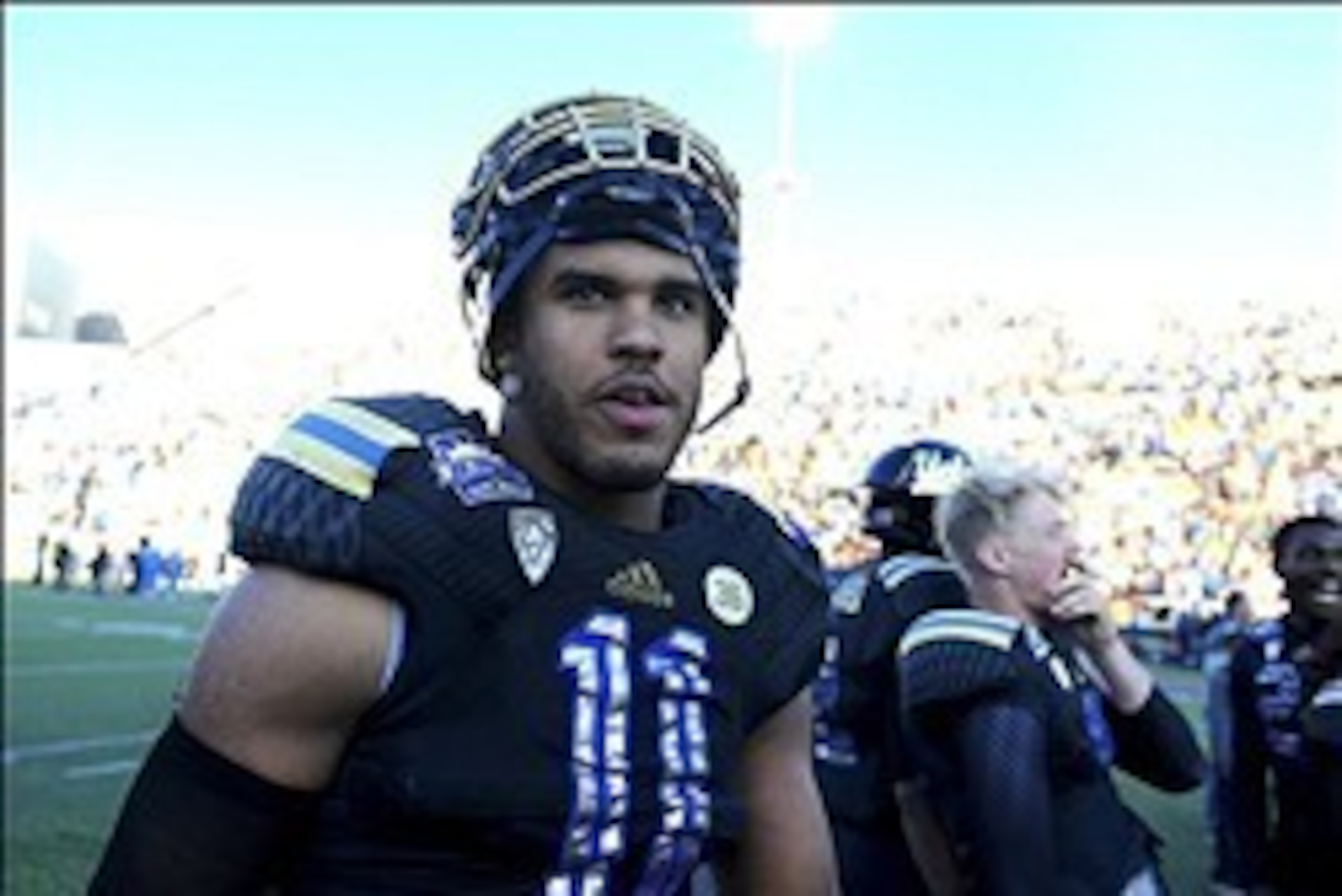 Dec 31, 2013; El Paso, TX, USA; UCLA Bruins linebacker Anthony Barr (11) walks off the field after winning the 2013 Sun Bowl at Sun Bowl Stadium. UCLA defeated Virginia Tech 42-12. Mandatory Credit: Andrew Weber-USA TODAY Sports Dec 31, 2013; El Paso, TX, USA; UCLA Bruins linebacker Anthony Barr (11) walks off the field after winning the 2013 Sun Bowl at Sun Bowl Stadium. UCLA defeated Virginia Tech 42-12. Mandatory Credit: Andrew Weber-USA TODAY Sports