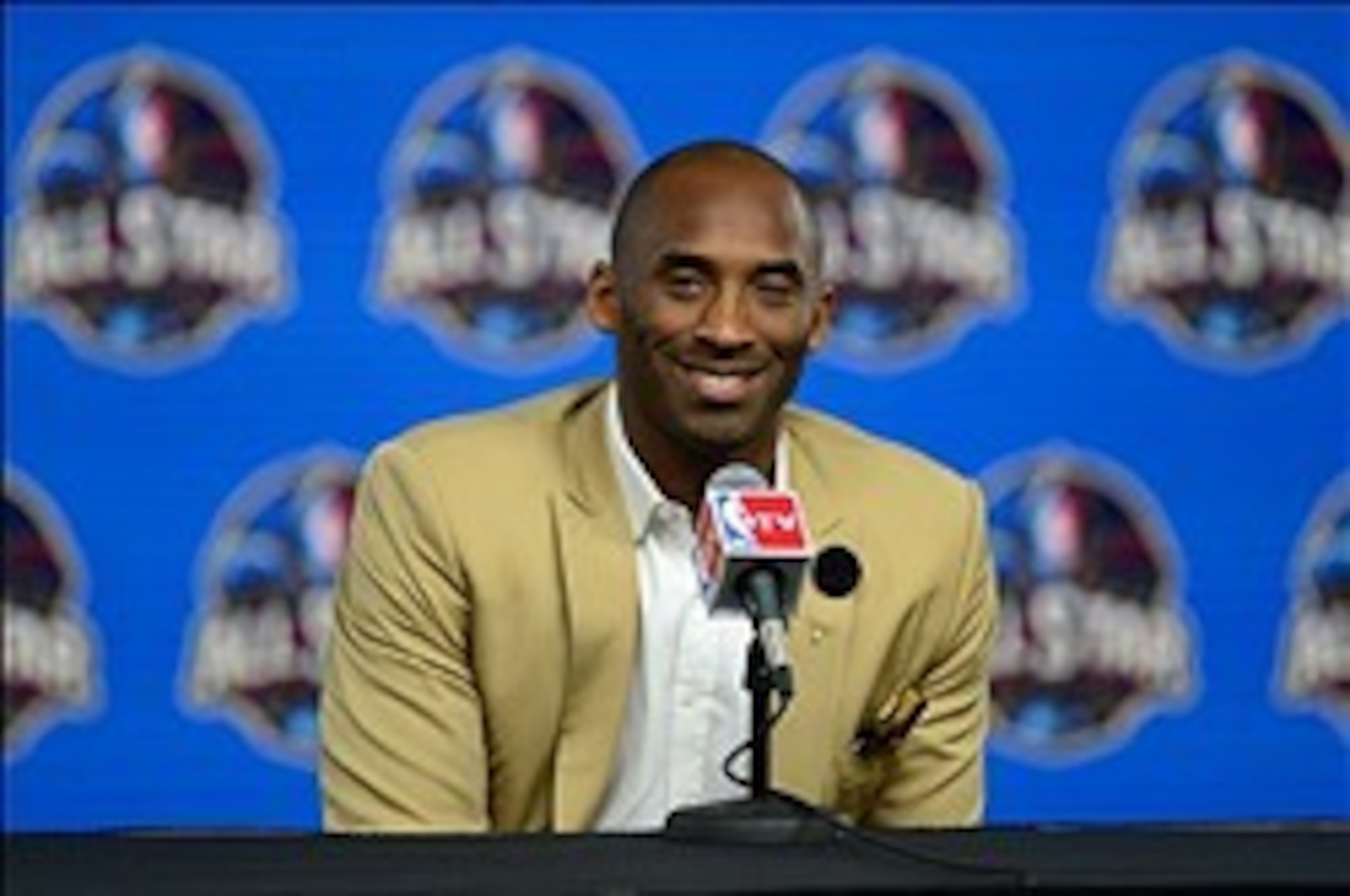 Feb 16, 2014; New Orleans, LA, USA; Los Angeles Lakers guard Kobe Bryant speaks during a press conference before the 2014 NBA All-Star Game at the Smoothie King Center. Mandatory Credit: Bob Donnan-USA TODAY Sports
