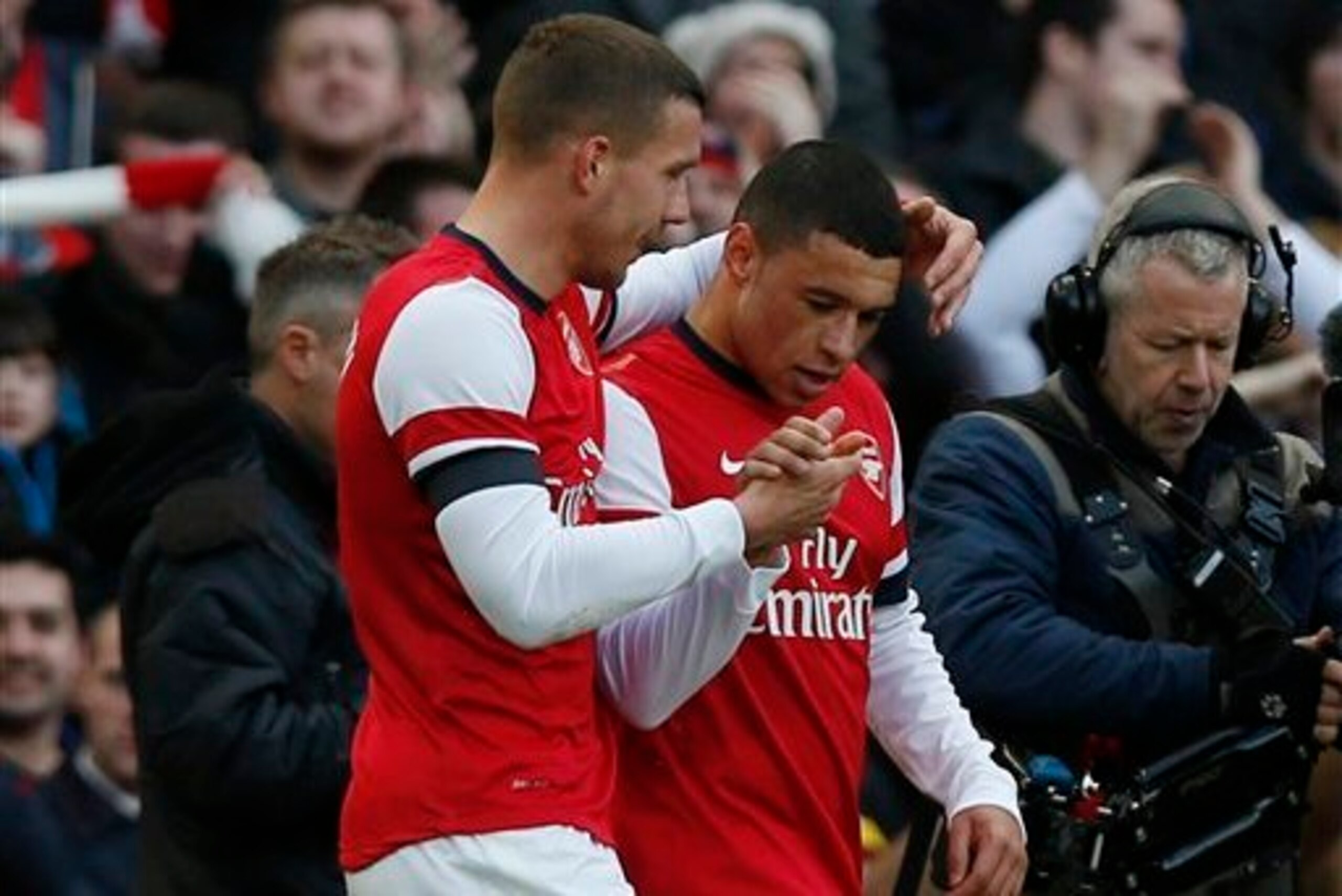 Podolski gave Arsenal a foil for Chamberlain's pace and ingenuity.