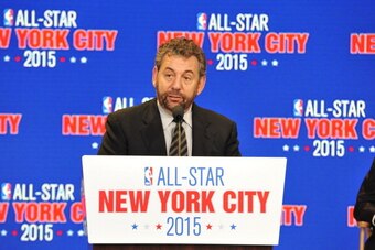 NEW YORK - SEPTEMBER 25: James L. Dolan, Executive Chairman, The Madison Square Garden Company speaks at a press conference announcing that New York City will be the host of the 2015 NBA All-Star game on September 25, 2013 at the Industria Superstudio in 